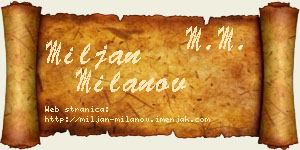 Miljan Milanov vizit kartica